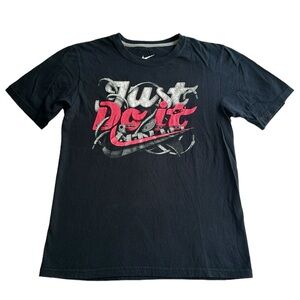 NIKE Size Sm Graphic T-Shirt Black Short Sleeve 100%Cotton ‘Just Do It’